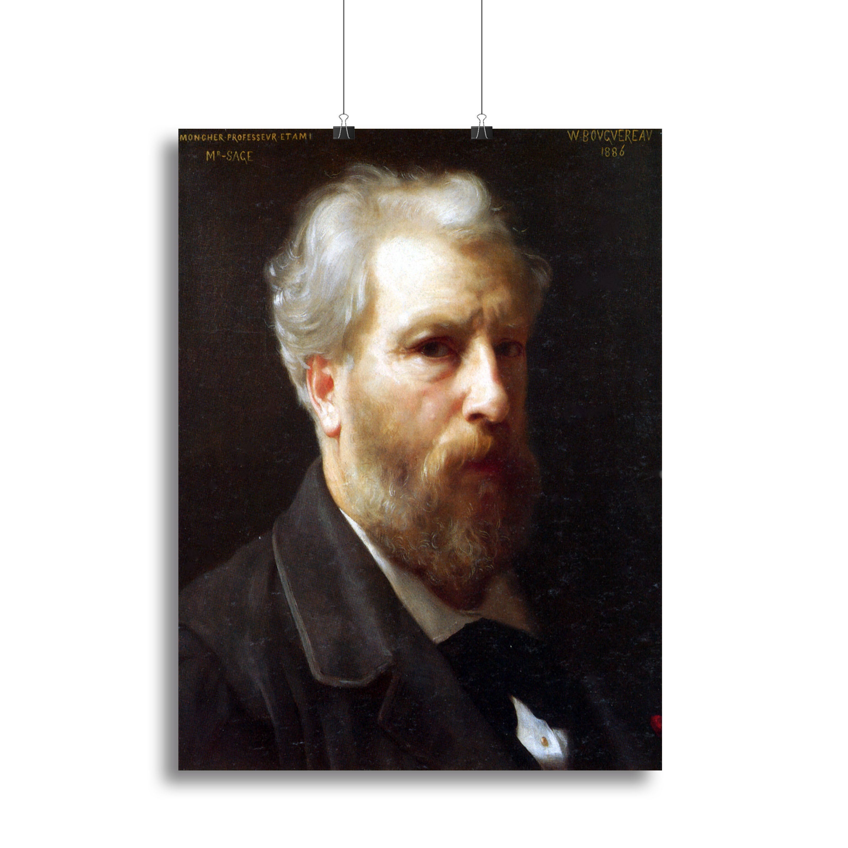 Self-Portrait Presented To M Sage By Bouguereau Canvas Print or Poster - Canvas Art Rocks - 2