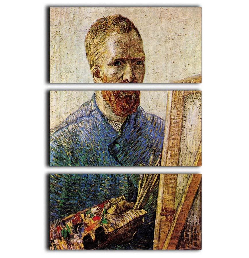 Self-Portrait in Front of the Easel by Van Gogh 3 Split Panel Canvas Print - Canvas Art Rocks - 1