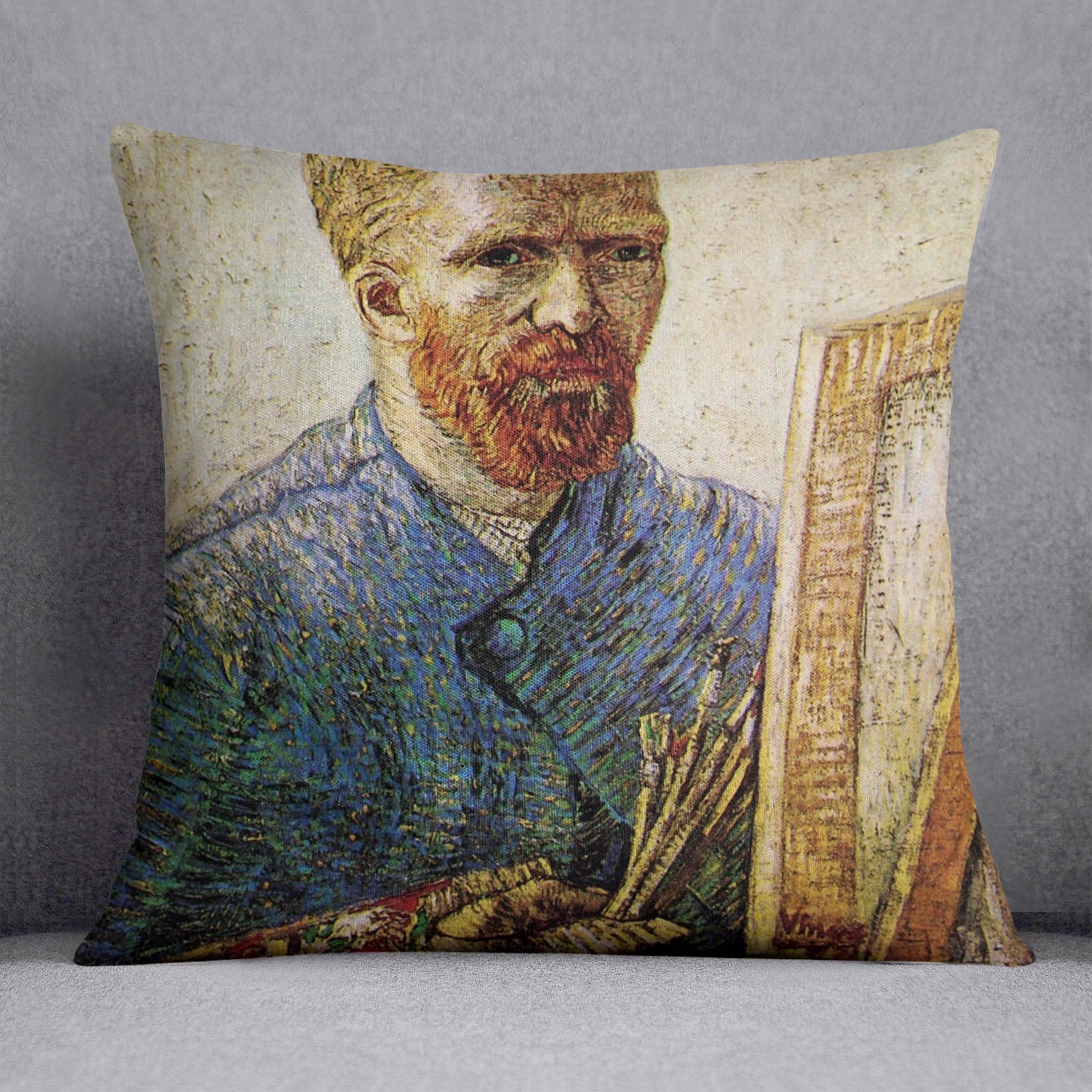 Self-Portrait in Front of the Easel by Van Gogh Cushion
