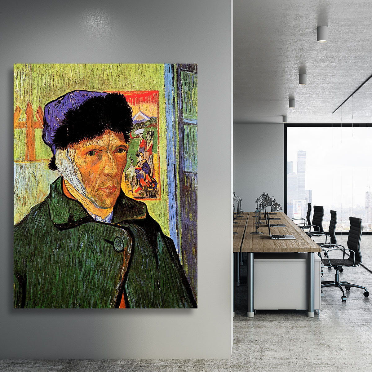 Self-Portrait with Bandaged Ear by Van Gogh Canvas Print or Poster - Canvas Art Rocks - 3