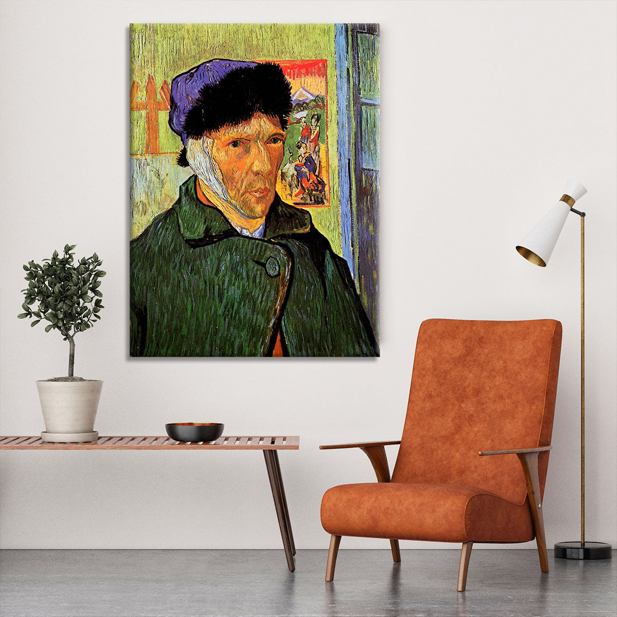 Self-Portrait with Bandaged Ear by Van Gogh Canvas Print or Poster - Canvas Art Rocks - 6