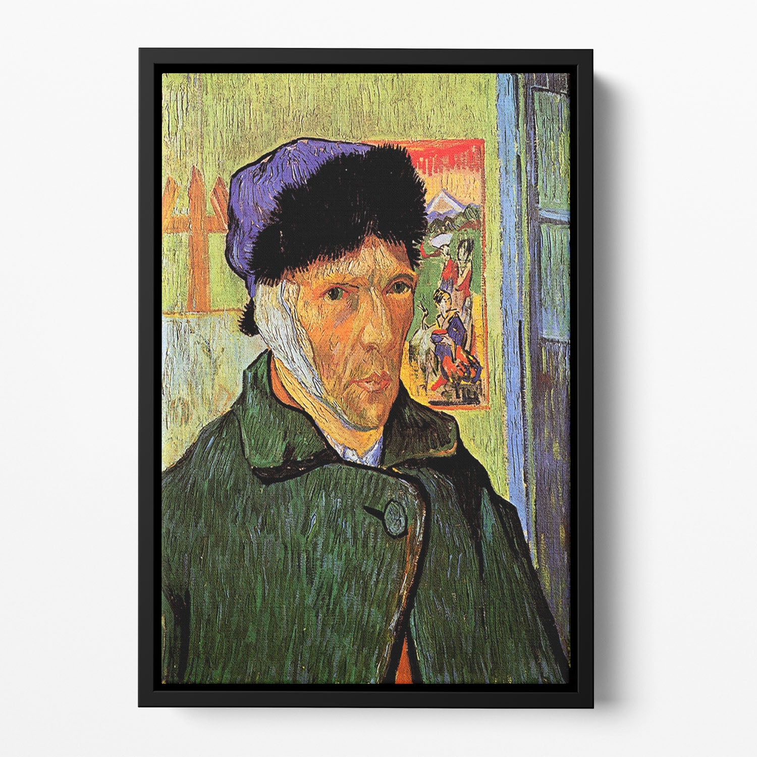 Self-Portrait with Bandaged Ear by Van Gogh Floating Framed Canvas