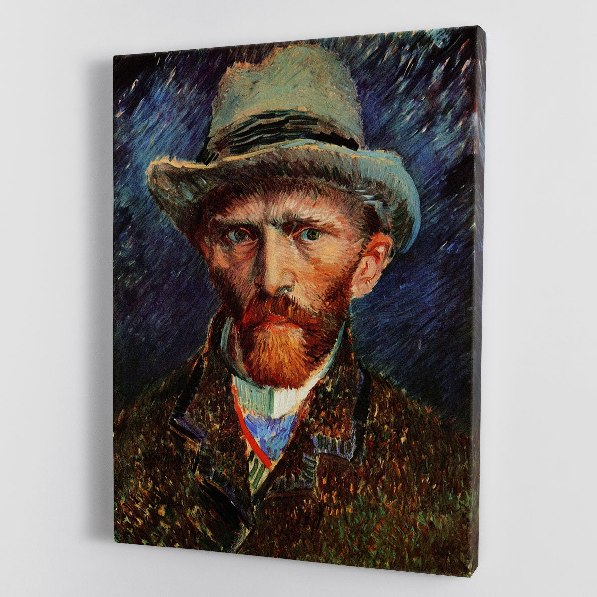 Self-Portrait with Grey Felt Hat by Van Gogh Canvas Print or Poster - Canvas Art Rocks - 1