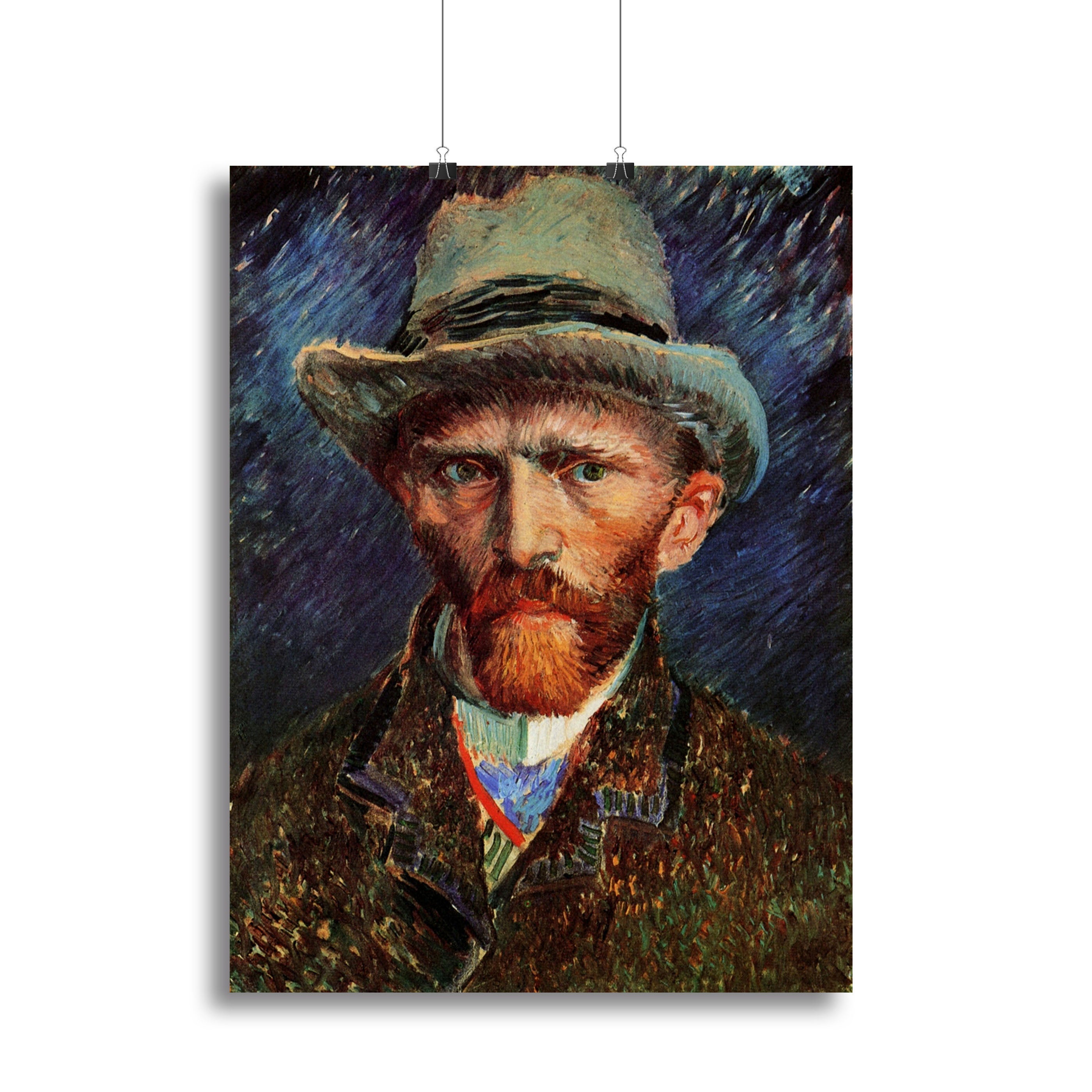Self-Portrait with Grey Felt Hat by Van Gogh Canvas Print or Poster - Canvas Art Rocks - 2