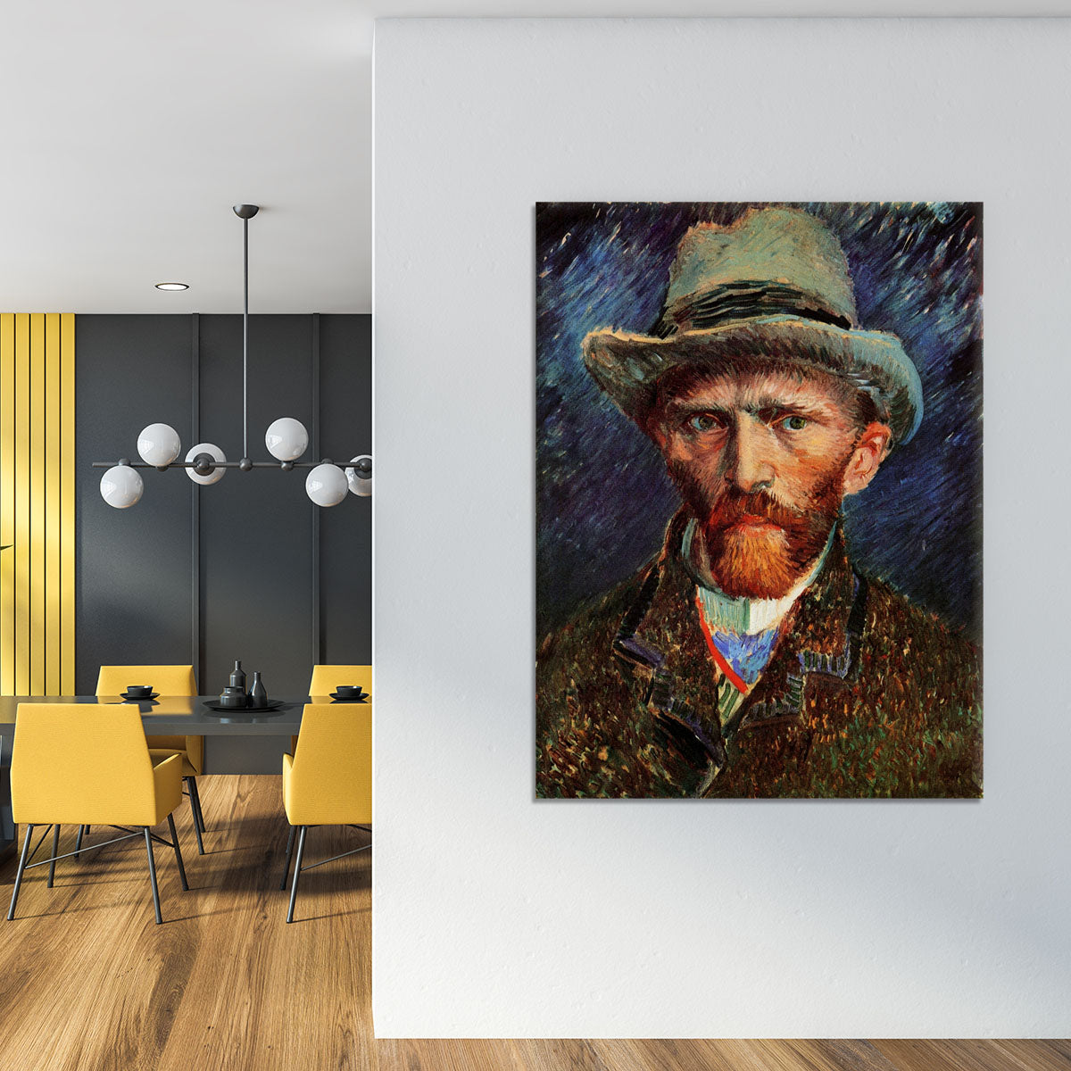Self-Portrait with Grey Felt Hat by Van Gogh Canvas Print or Poster - Canvas Art Rocks - 4
