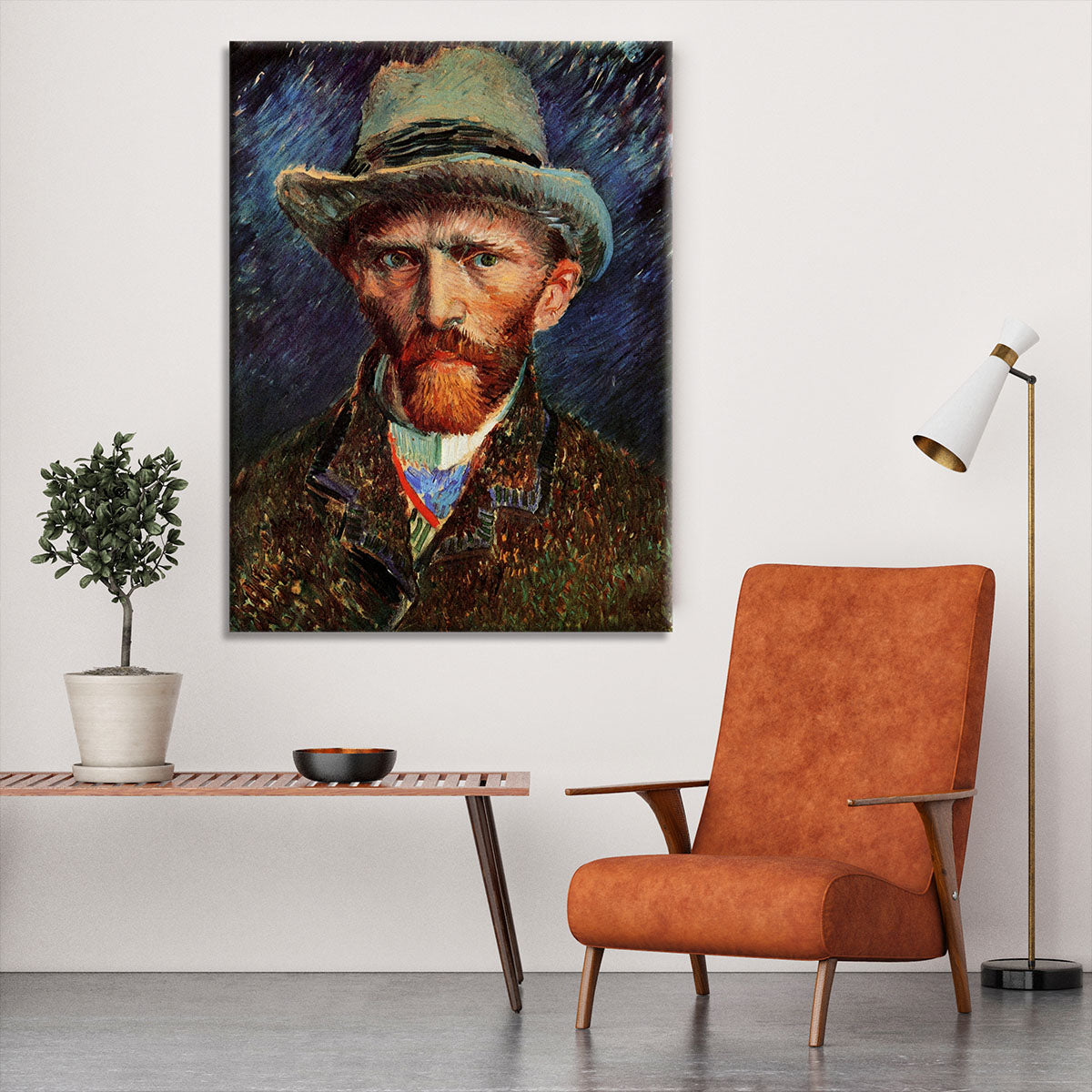 Self-Portrait with Grey Felt Hat by Van Gogh Canvas Print or Poster - Canvas Art Rocks - 6
