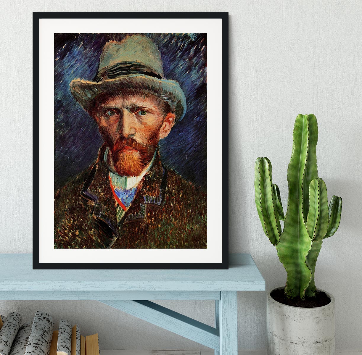 Self-Portrait with Grey Felt Hat by Van Gogh Framed Print - Canvas Art Rocks - 1
