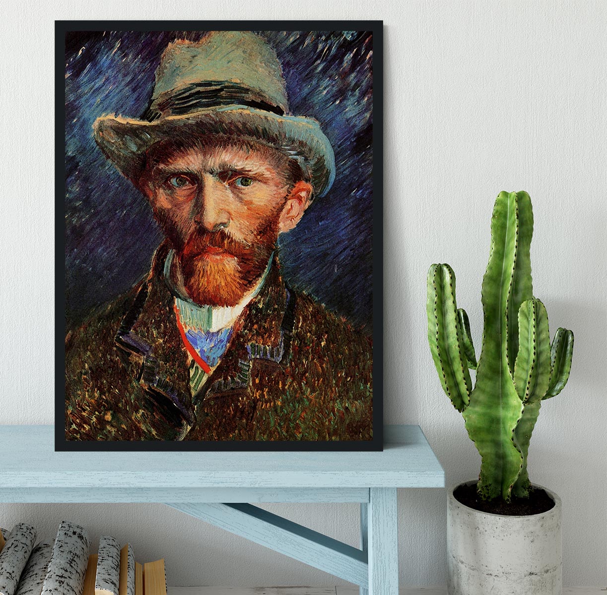 Self-Portrait with Grey Felt Hat by Van Gogh Framed Print - Canvas Art Rocks - 2