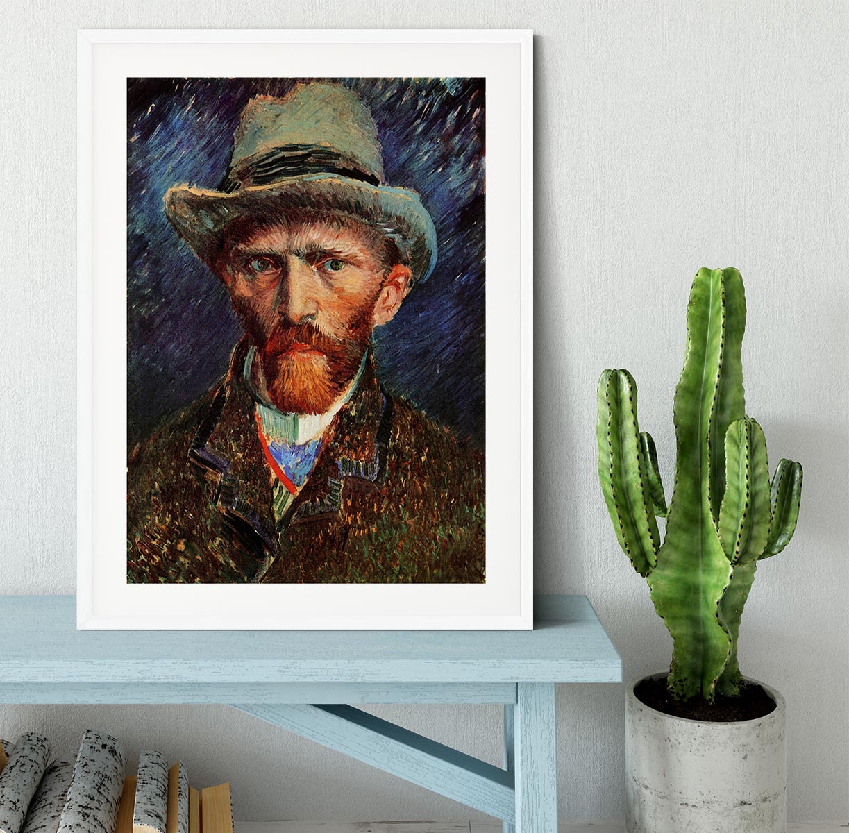 Self-Portrait with Grey Felt Hat by Van Gogh Framed Print - Canvas Art Rocks - 5