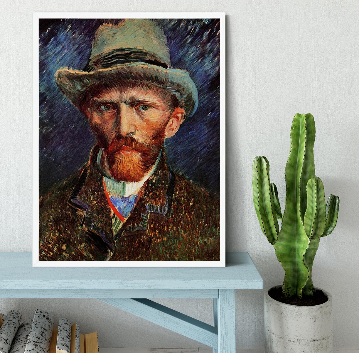 Self-Portrait with Grey Felt Hat by Van Gogh Framed Print - Canvas Art Rocks -6