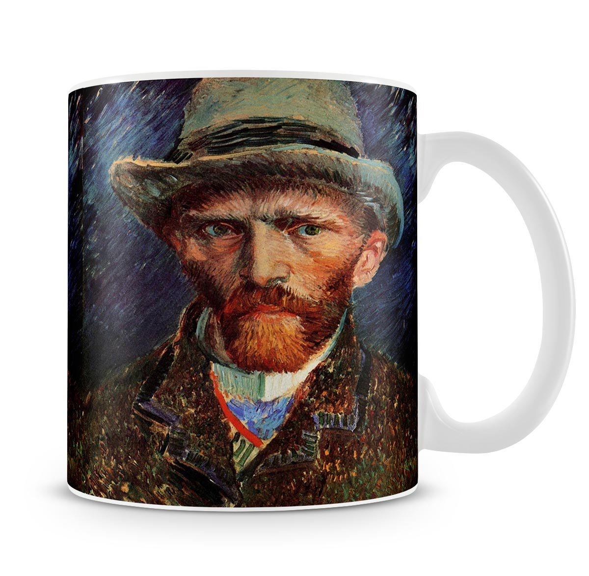 Self-Portrait with Grey Felt Hat by Van Gogh Mug - Canvas Art Rocks - 4