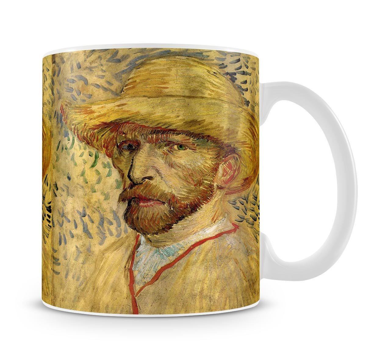 Self-Portrait with Straw Hat 2 by Van Gogh Mug - Canvas Art Rocks - 4