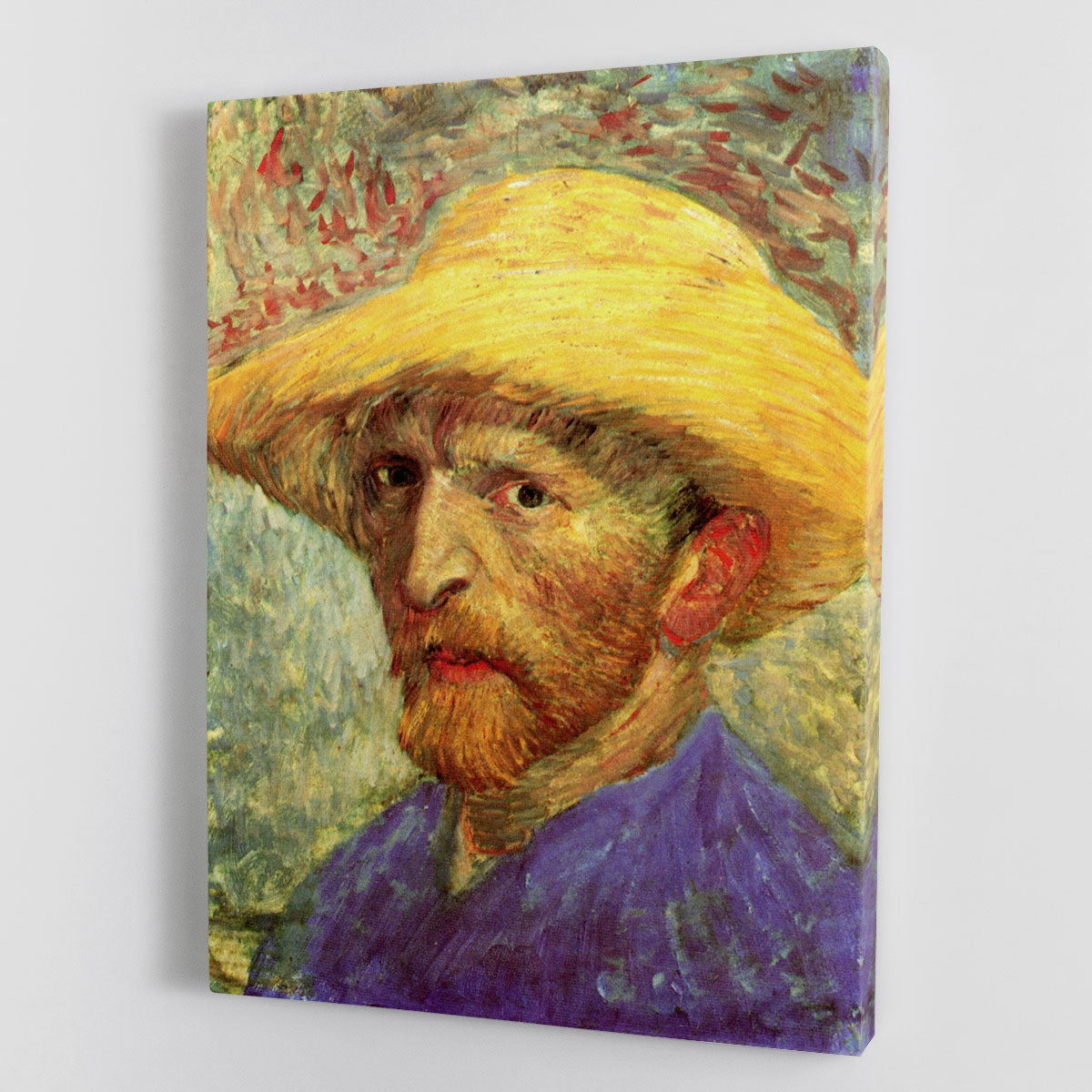 Self-Portrait with Straw Hat 3 by Van Gogh Canvas Print or Poster - Canvas Art Rocks - 1