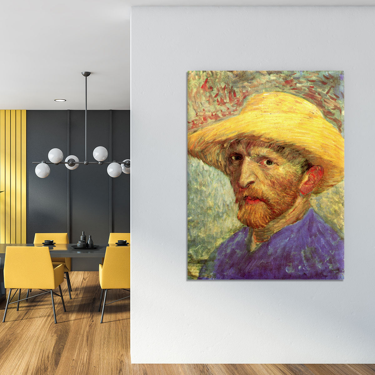 Self-Portrait with Straw Hat 3 by Van Gogh Canvas Print or Poster - Canvas Art Rocks - 4