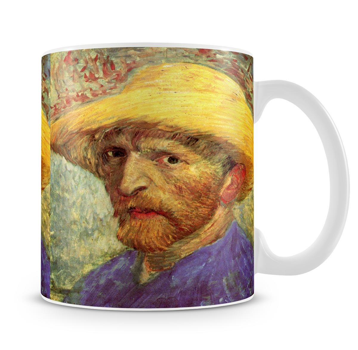 Self-Portrait with Straw Hat 3 by Van Gogh Mug - Canvas Art Rocks - 4