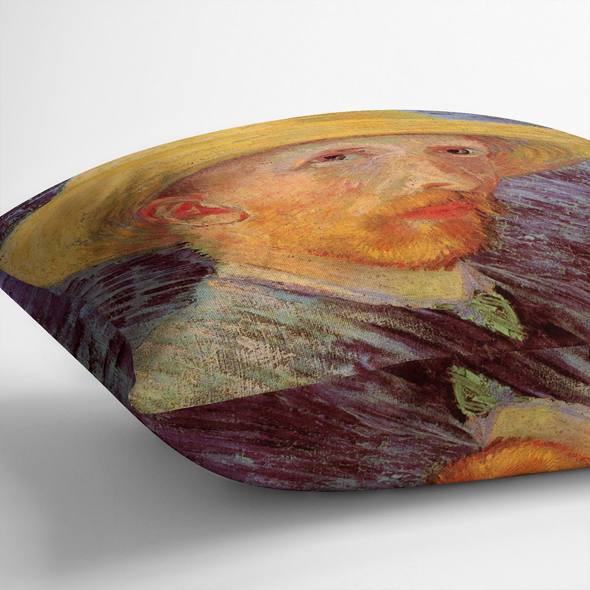 Self-Portrait with Straw Hat by Van Gogh Cushion
