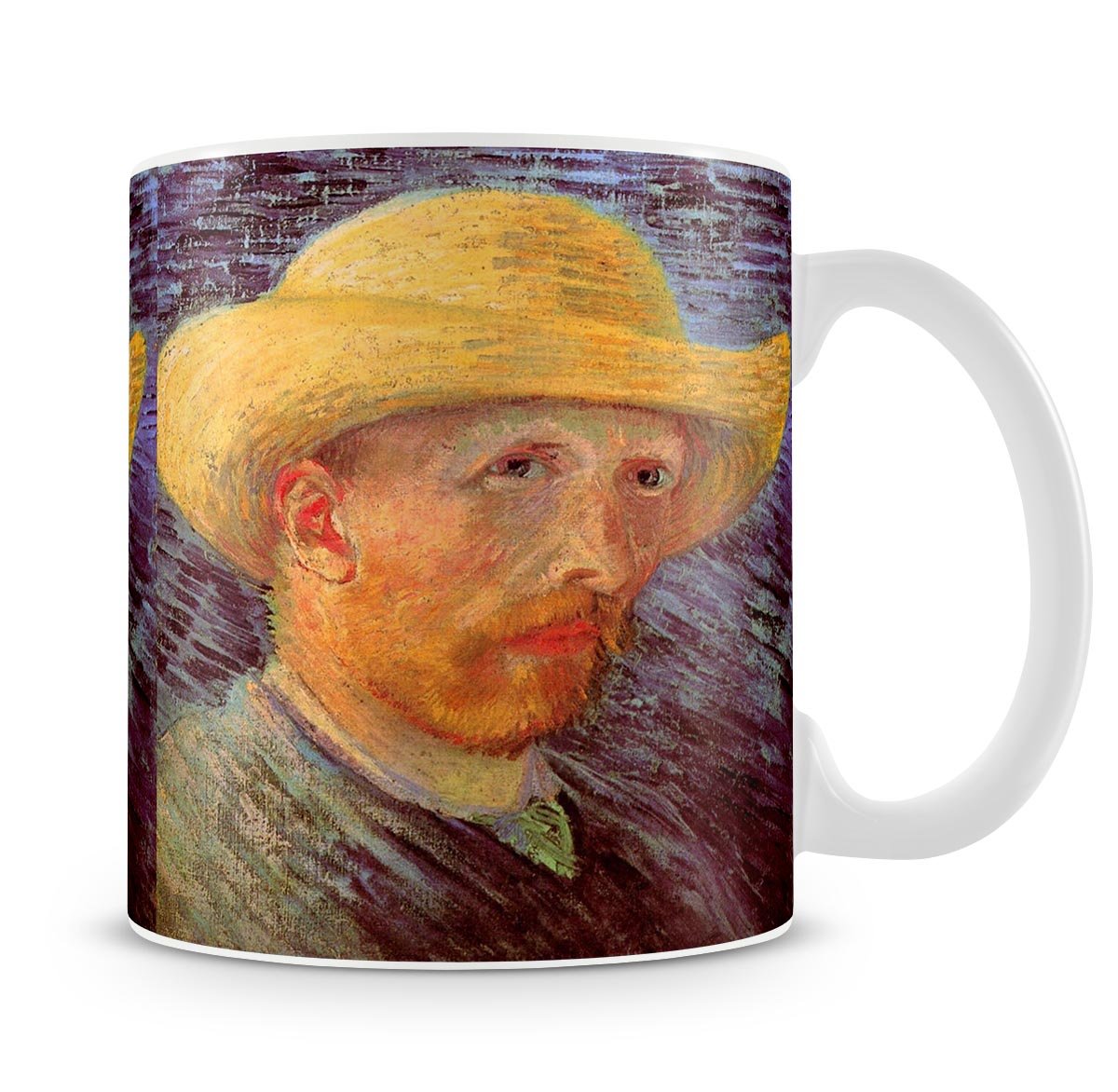 Self-Portrait with Straw Hat by Van Gogh Mug - Canvas Art Rocks - 4