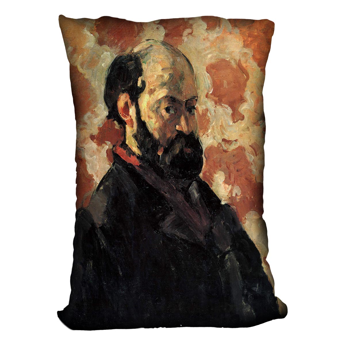 Self-portrait before Rose Background by Cezanne Cushion