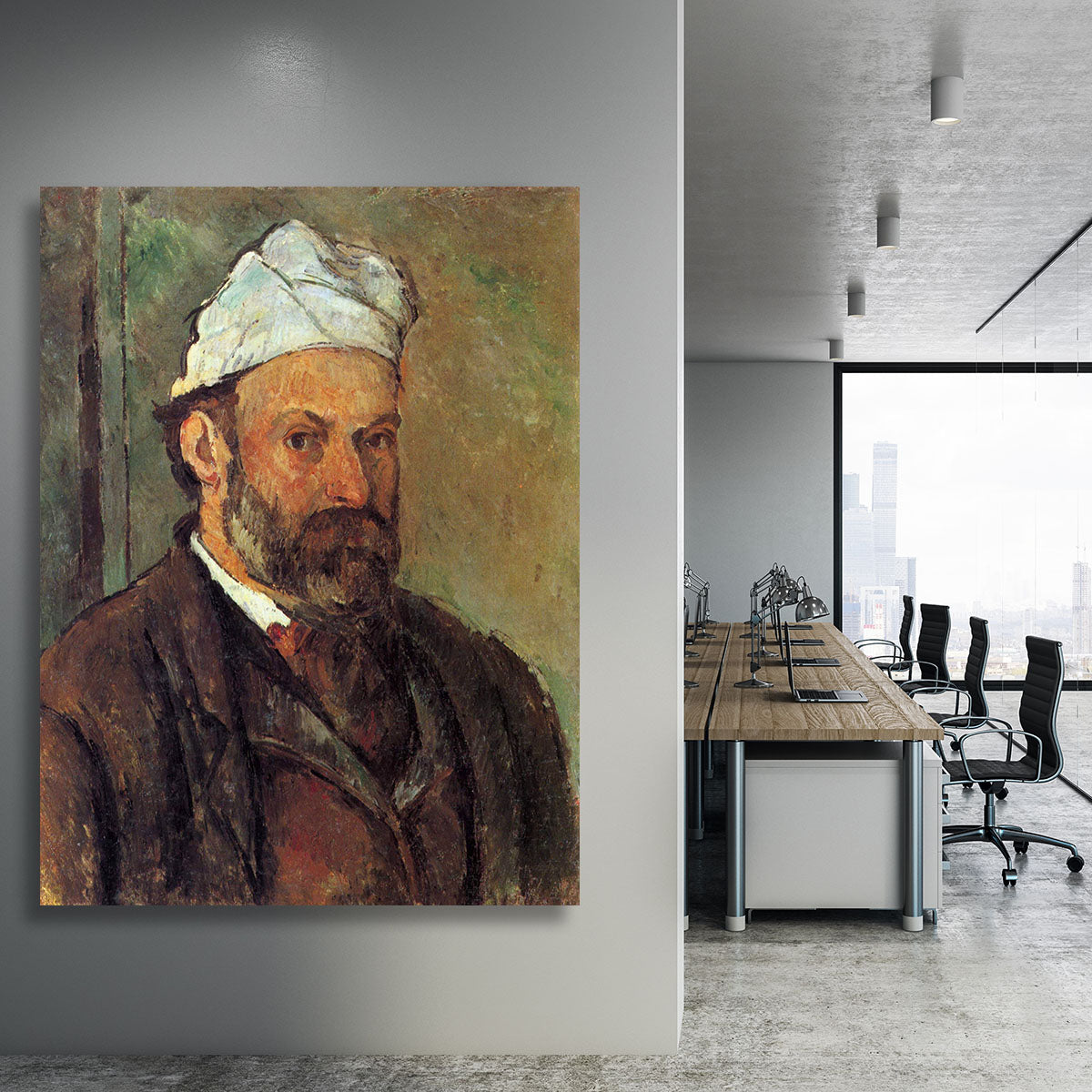 Self-portrait with a white turban by Cezanne Canvas Print or Poster - Canvas Art Rocks - 3