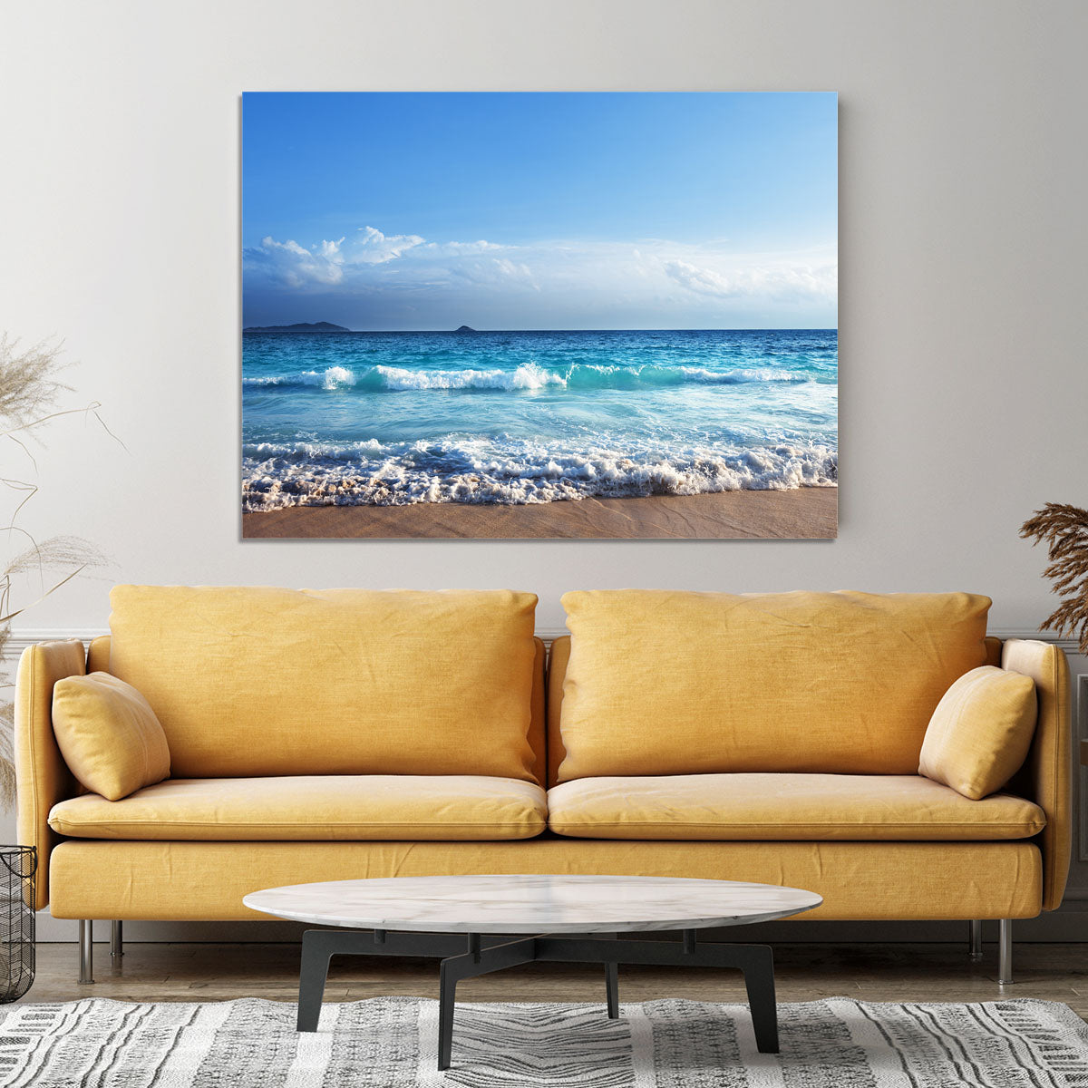 Seychelles beach in sunset time Canvas Print or Poster - Canvas Art Rocks - 4