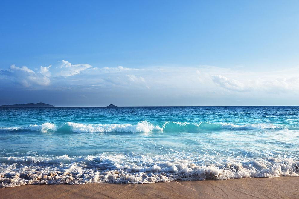 Seychelles beach in sunset time Wall Mural Wallpaper - Canvas Art Rocks - 1
