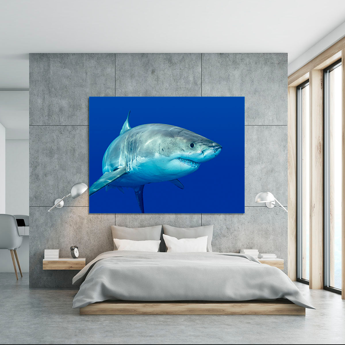 Shark swimming looking for food Canvas Print or Poster - Canvas Art Rocks - 5