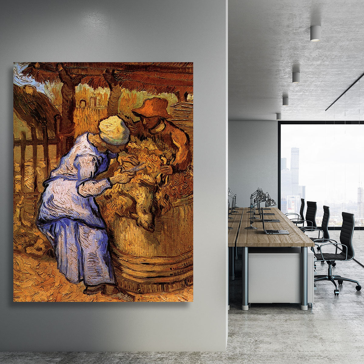 Sheep Shearers by Van Gogh Canvas Print or Poster - Canvas Art Rocks - 3