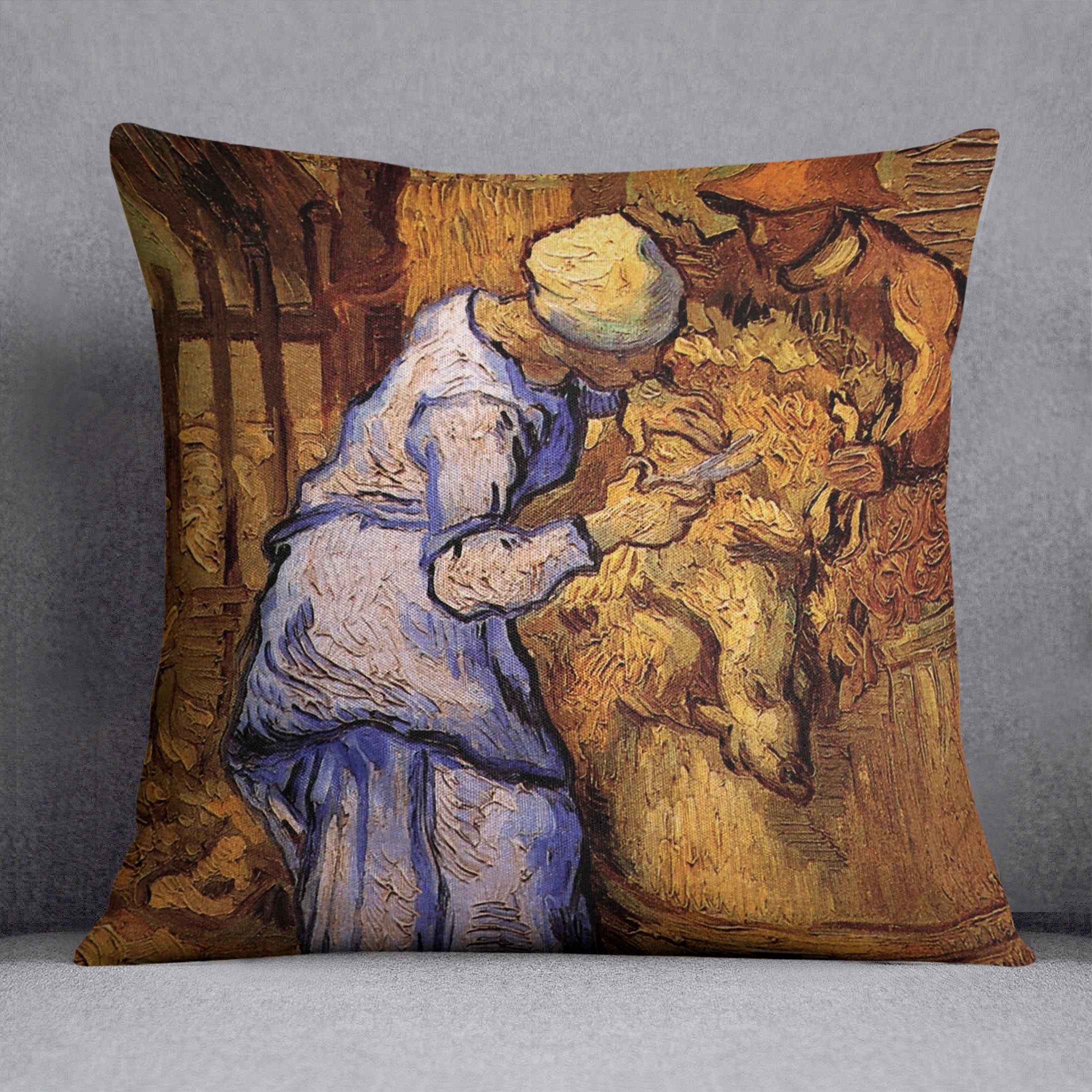 Sheep Shearers by Van Gogh Cushion