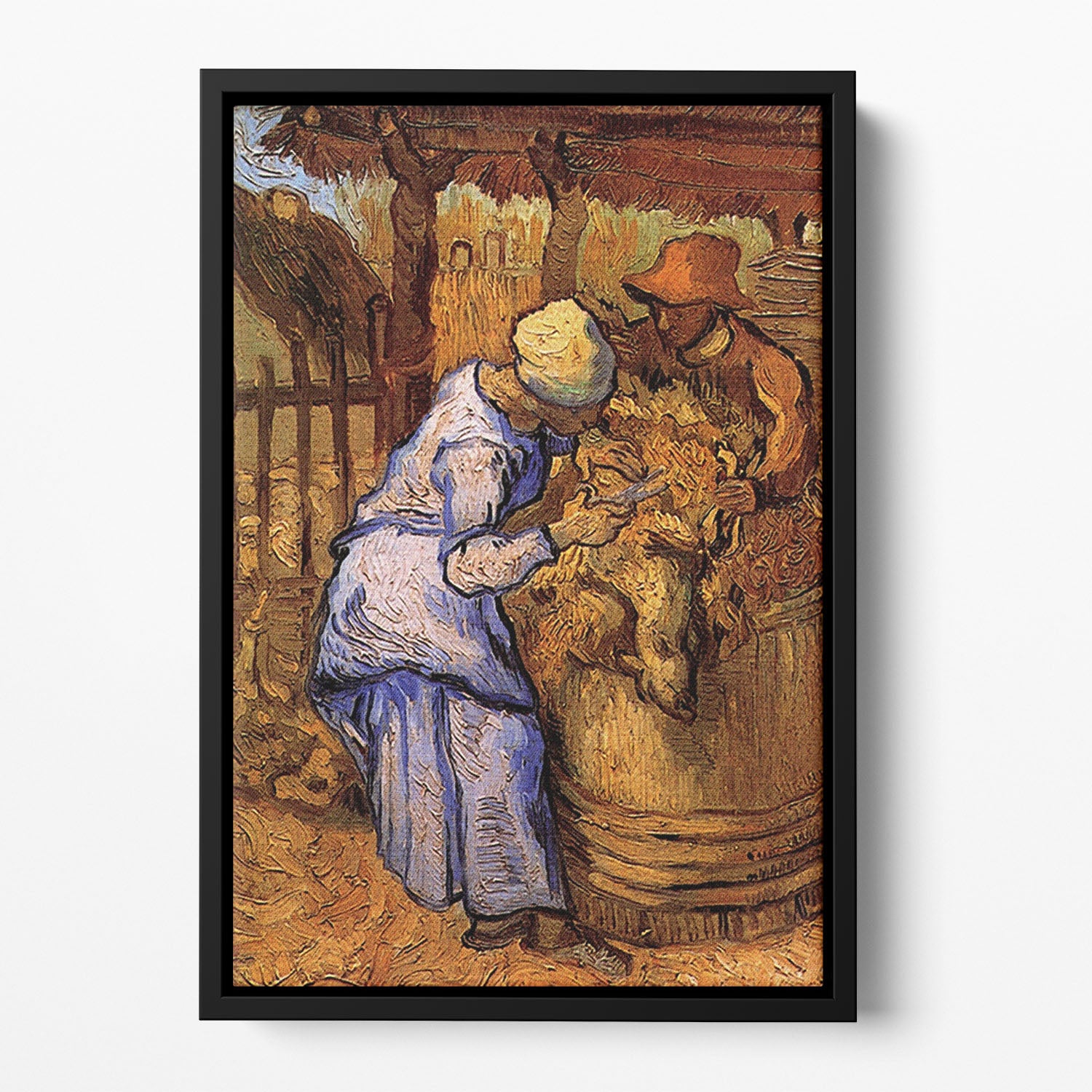 Sheep Shearers by Van Gogh Floating Framed Canvas