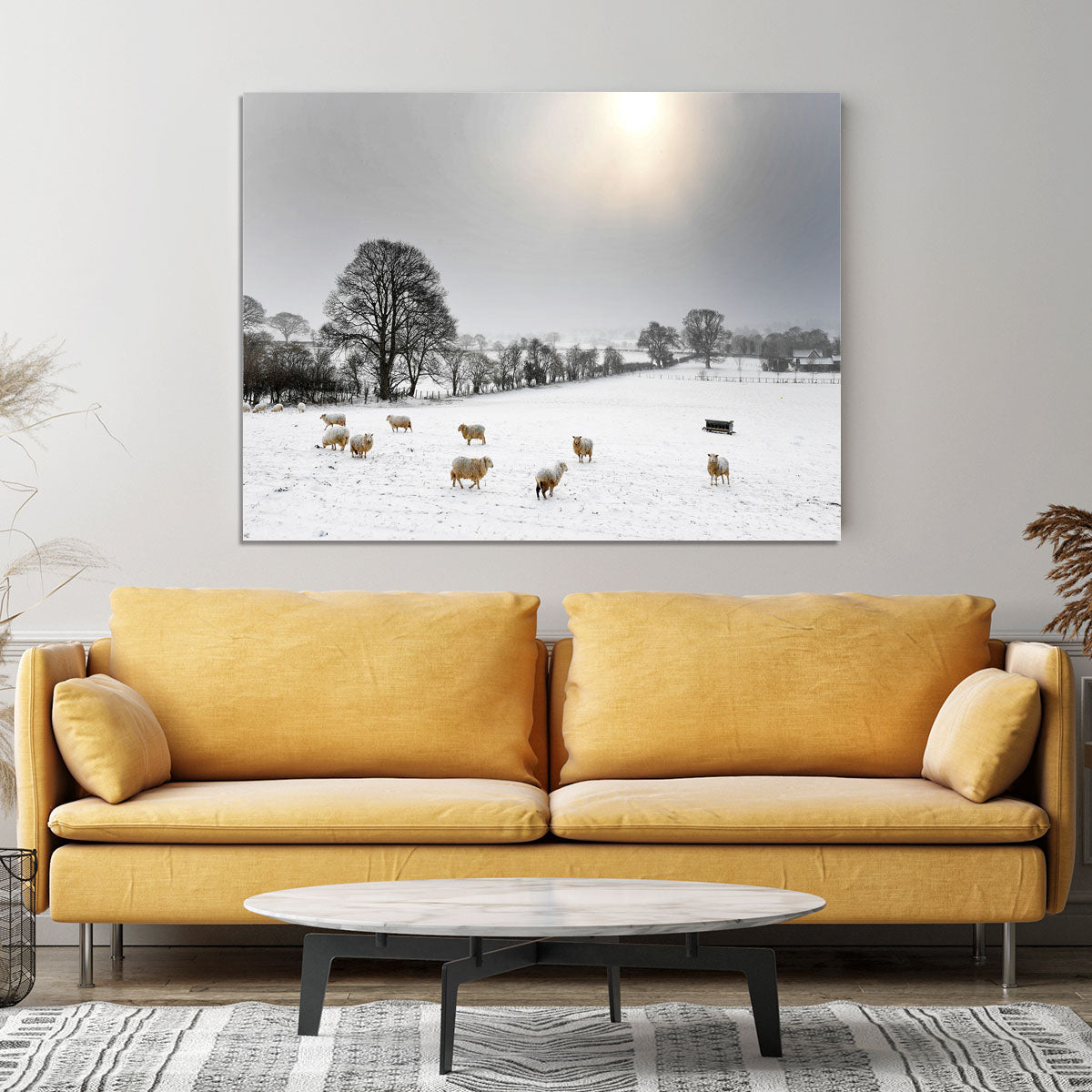 Sheep in the snow Canvas Print or Poster - Canvas Art Rocks - 4