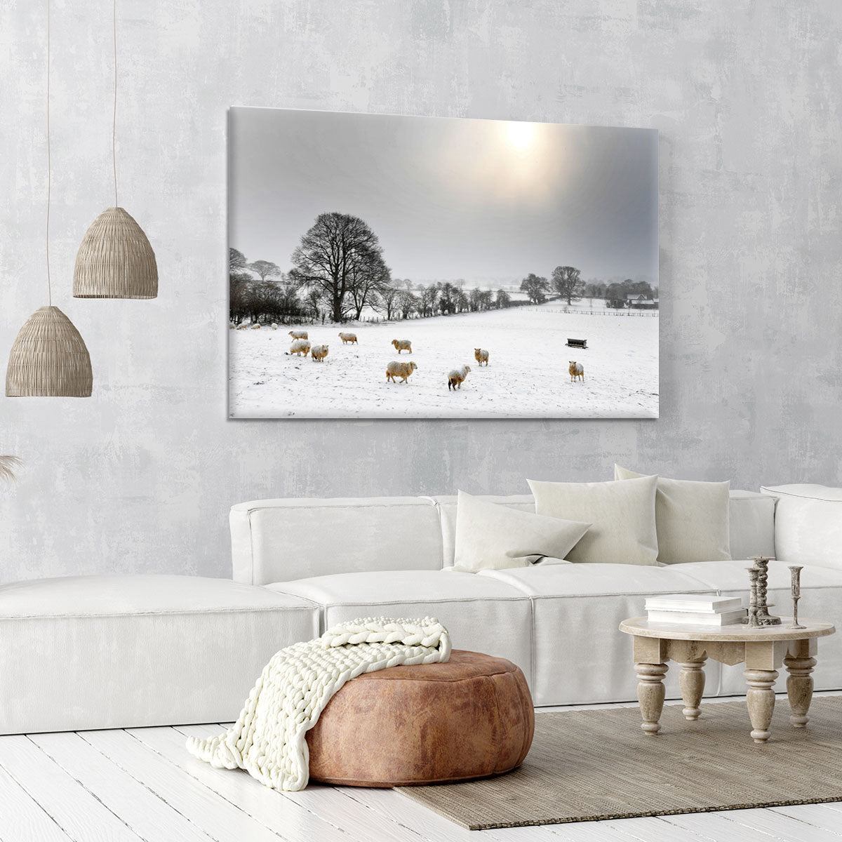 Sheep in the snow Canvas Print or Poster - Canvas Art Rocks - 6