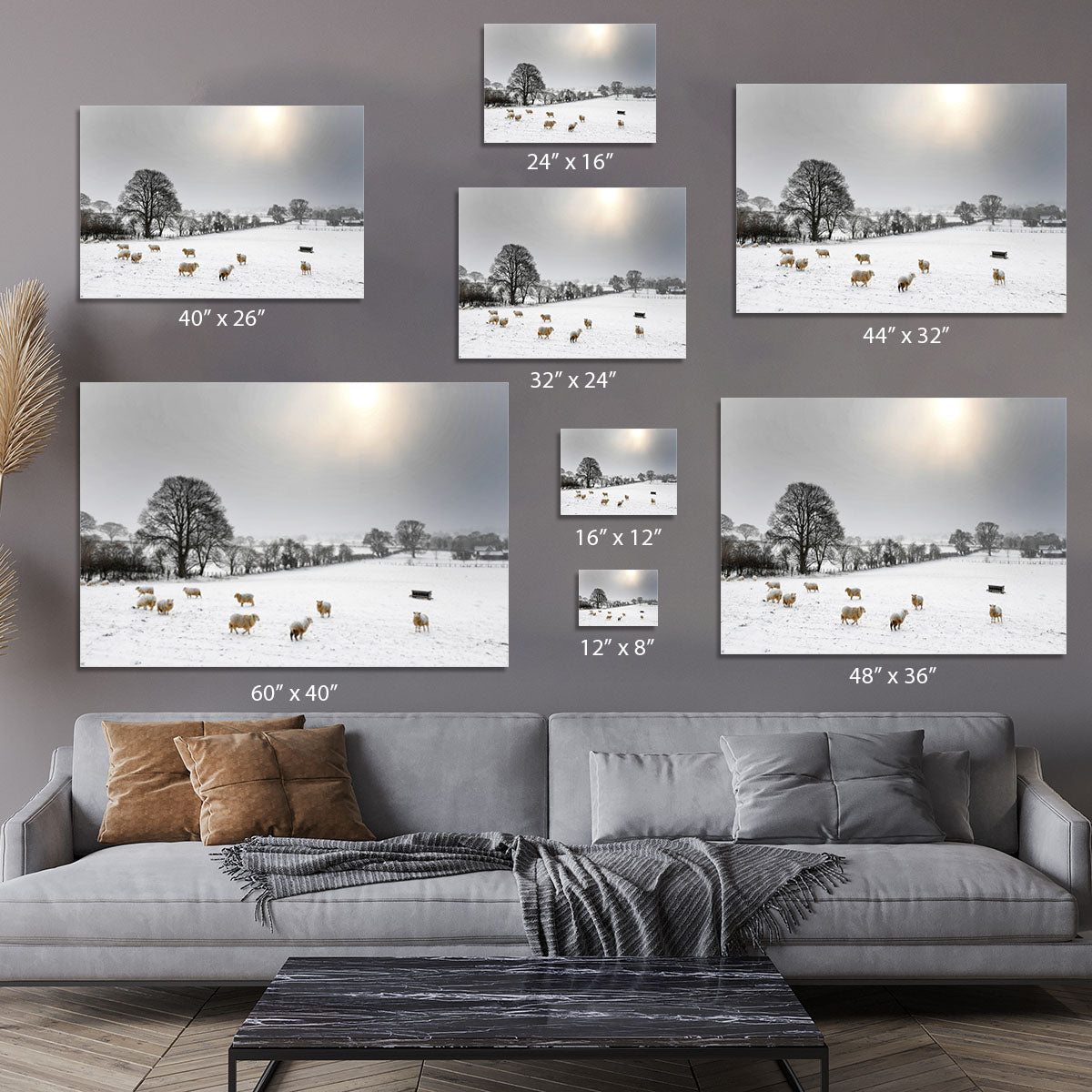 Sheep in the snow Canvas Print or Poster - Canvas Art Rocks - 7