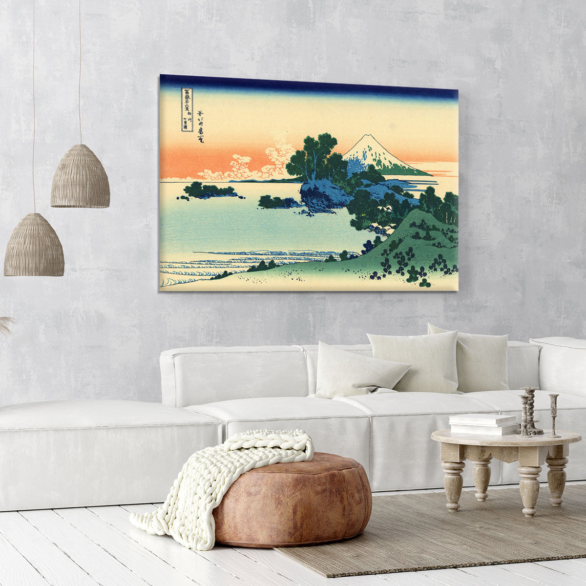 Shichiri beach in Sagami province by Hokusai Canvas Print or Poster - Canvas Art Rocks - 6