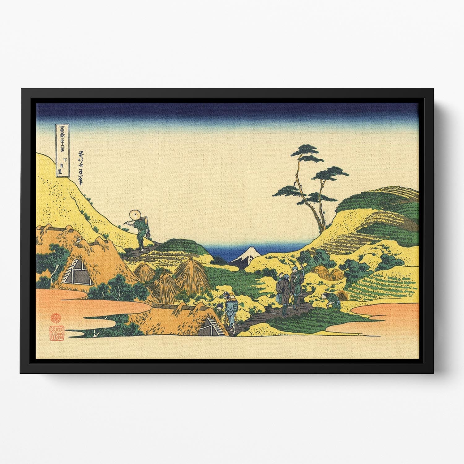 Shimomeguro by Hokusai Floating Framed Canvas