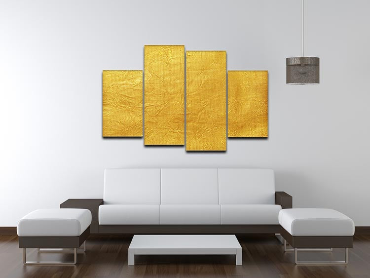 Shiny yellow leaf 4 Split Panel Canvas - Canvas Art Rocks - 3