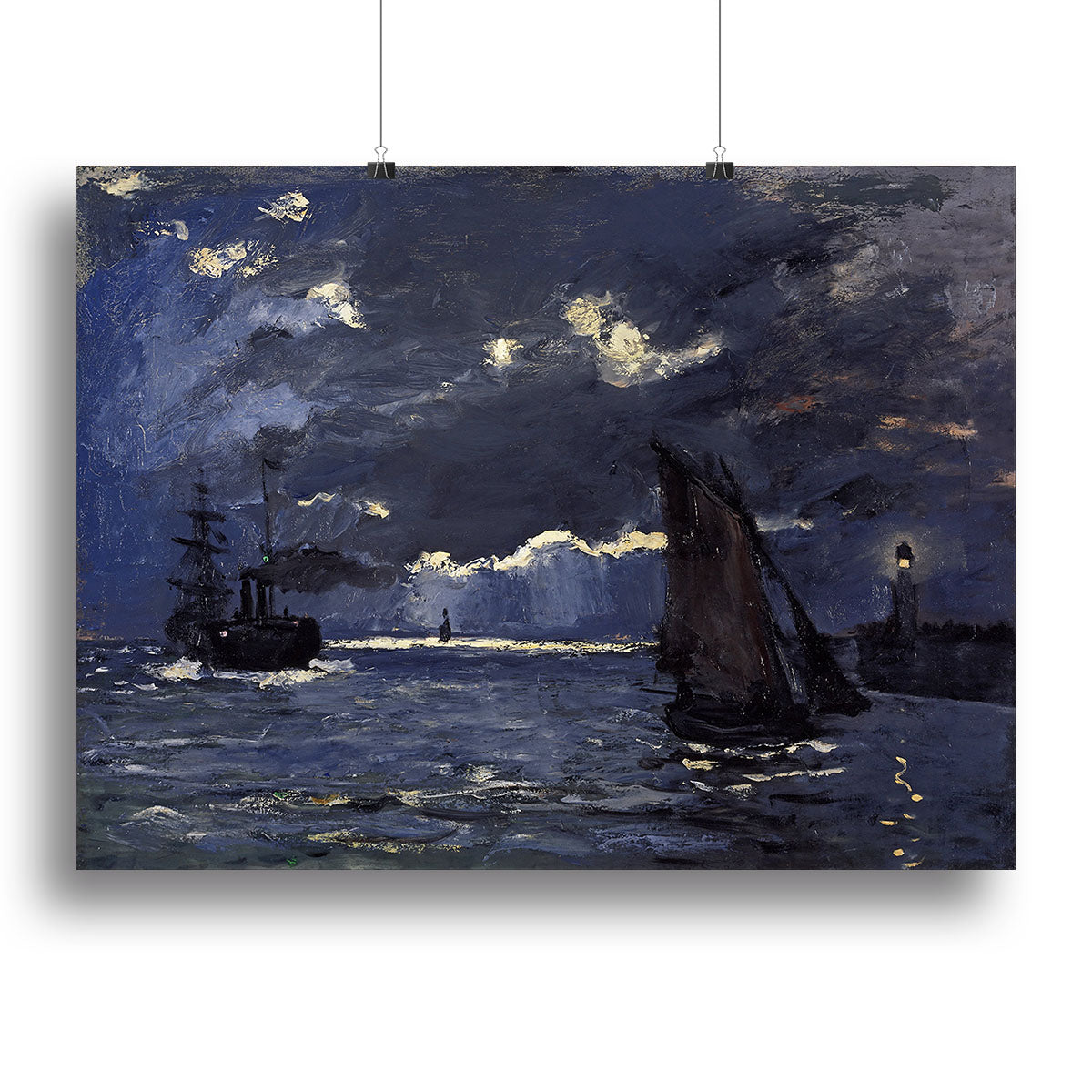 Shipping by Moonlight by Monet Canvas Print or Poster - Canvas Art Rocks - 2