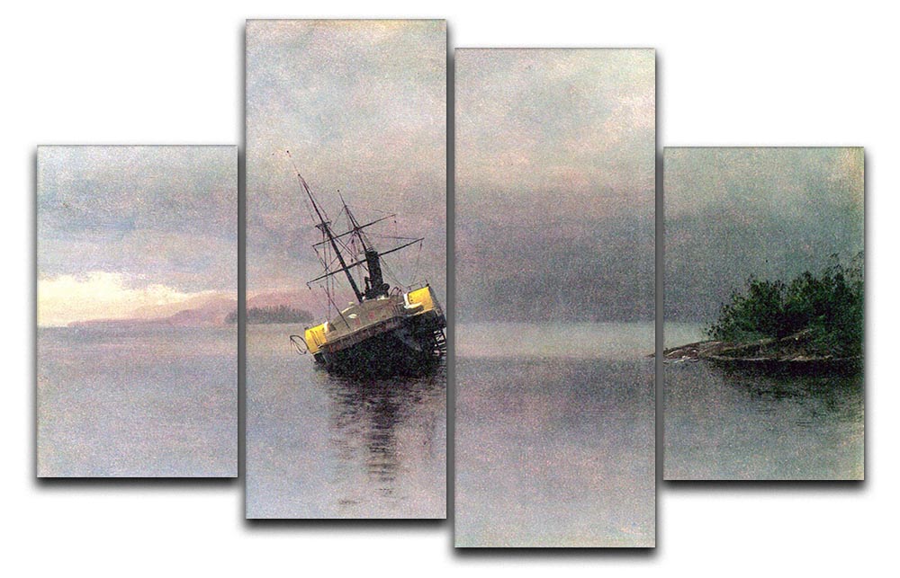 Shipwreck in Loring bay Alaska by Bierstadt 4 Split Panel Canvas - Canvas Art Rocks - 1