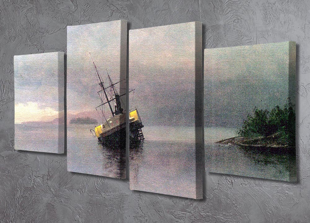 Shipwreck in Loring bay Alaska by Bierstadt 4 Split Panel Canvas - Canvas Art Rocks - 2