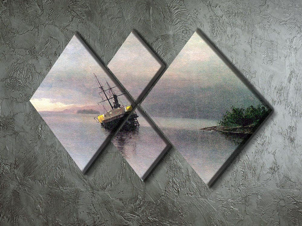 Shipwreck in Loring bay Alaska by Bierstadt 4 Square Multi Panel Canvas - Canvas Art Rocks - 2