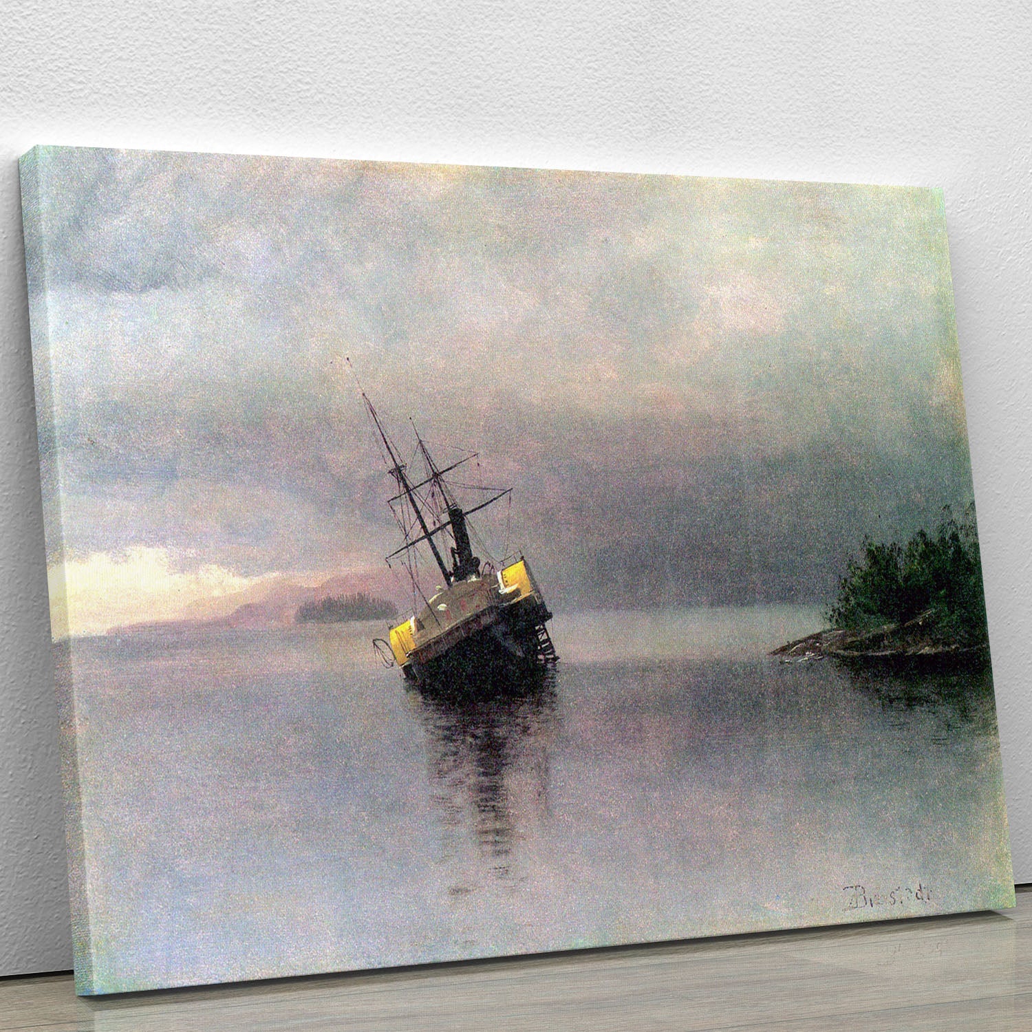 Shipwreck in Loring bay Alaska by Bierstadt Canvas Print or Poster - Canvas Art Rocks - 1