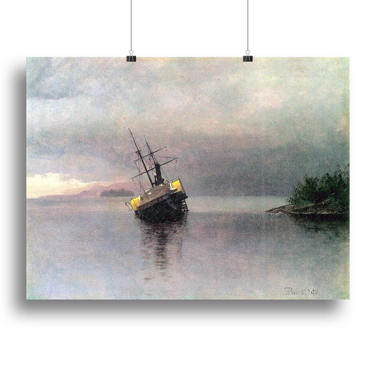 Shipwreck in Loring bay Alaska by Bierstadt Canvas Print or Poster - Canvas Art Rocks - 2