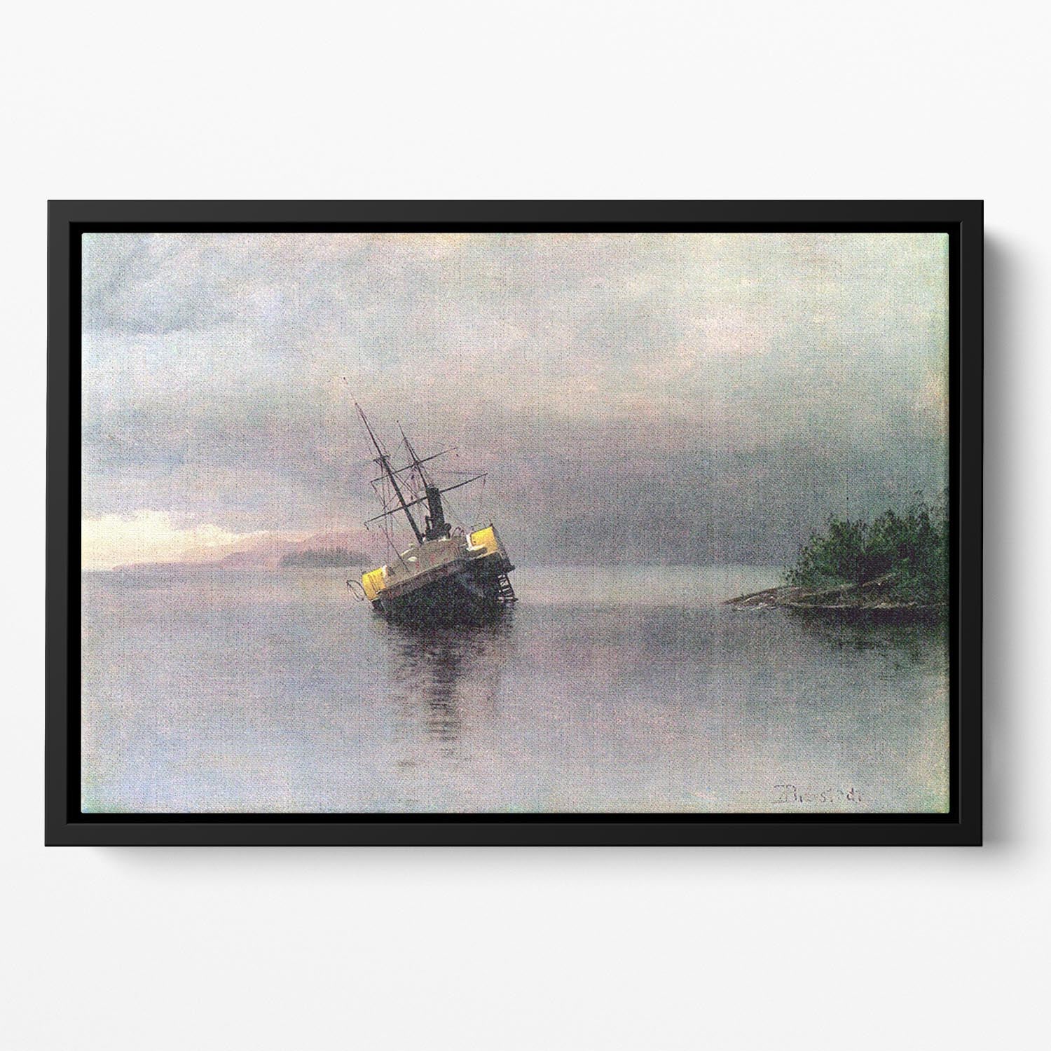 Shipwreck in Loring bay Alaska by Bierstadt Floating Framed Canvas - Canvas Art Rocks - 2