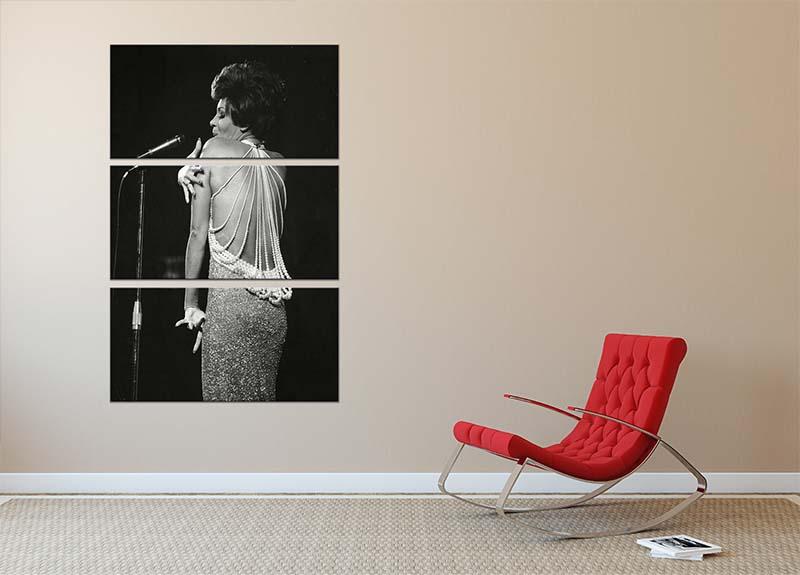 Shirley Bassey on stage 3 Split Panel Canvas Print - Canvas Art Rocks - 2