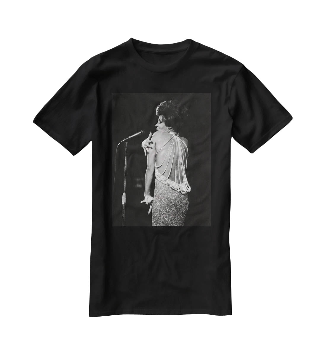 Shirley Bassey on stage T-Shirt - Canvas Art Rocks - 1