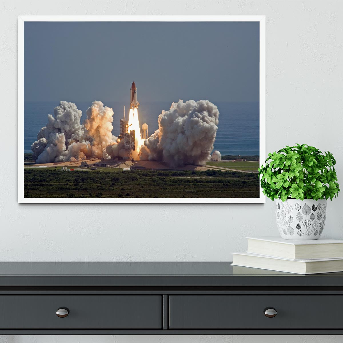 Shuttle Endeavour Launch Framed Print - Canvas Art Rocks -6