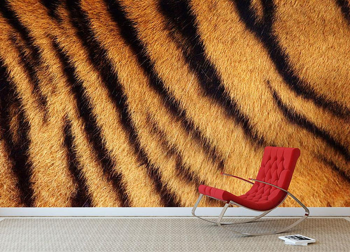 Siberian or Amur tiger stripped fur Wall Mural Wallpaper