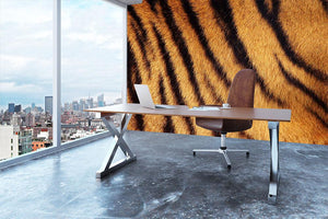 Siberian or Amur tiger stripped fur Wall Mural Wallpaper - Canvas Art Rocks - 3