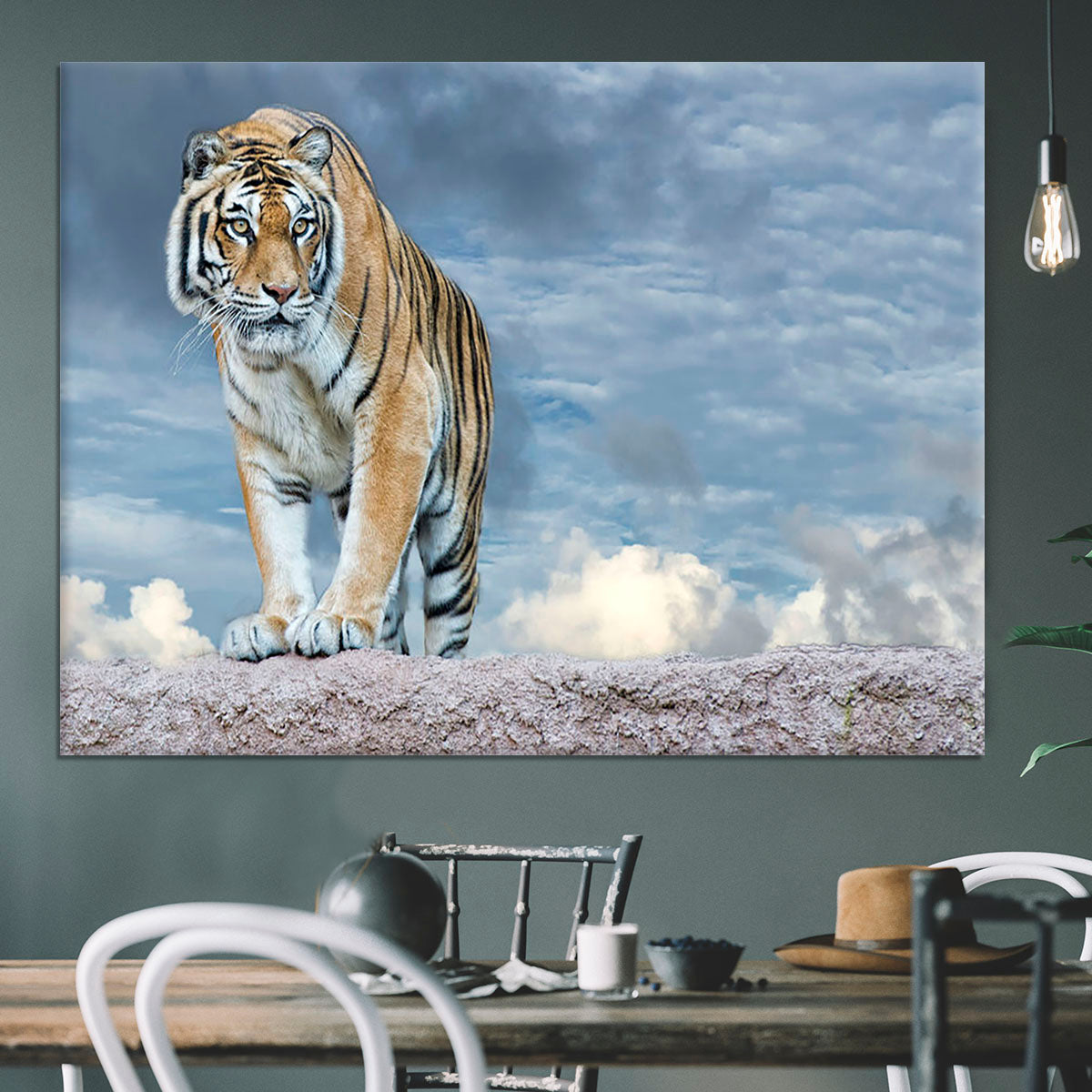 Siberian tiger ready to attack Canvas Print or Poster - Canvas Art Rocks - 3