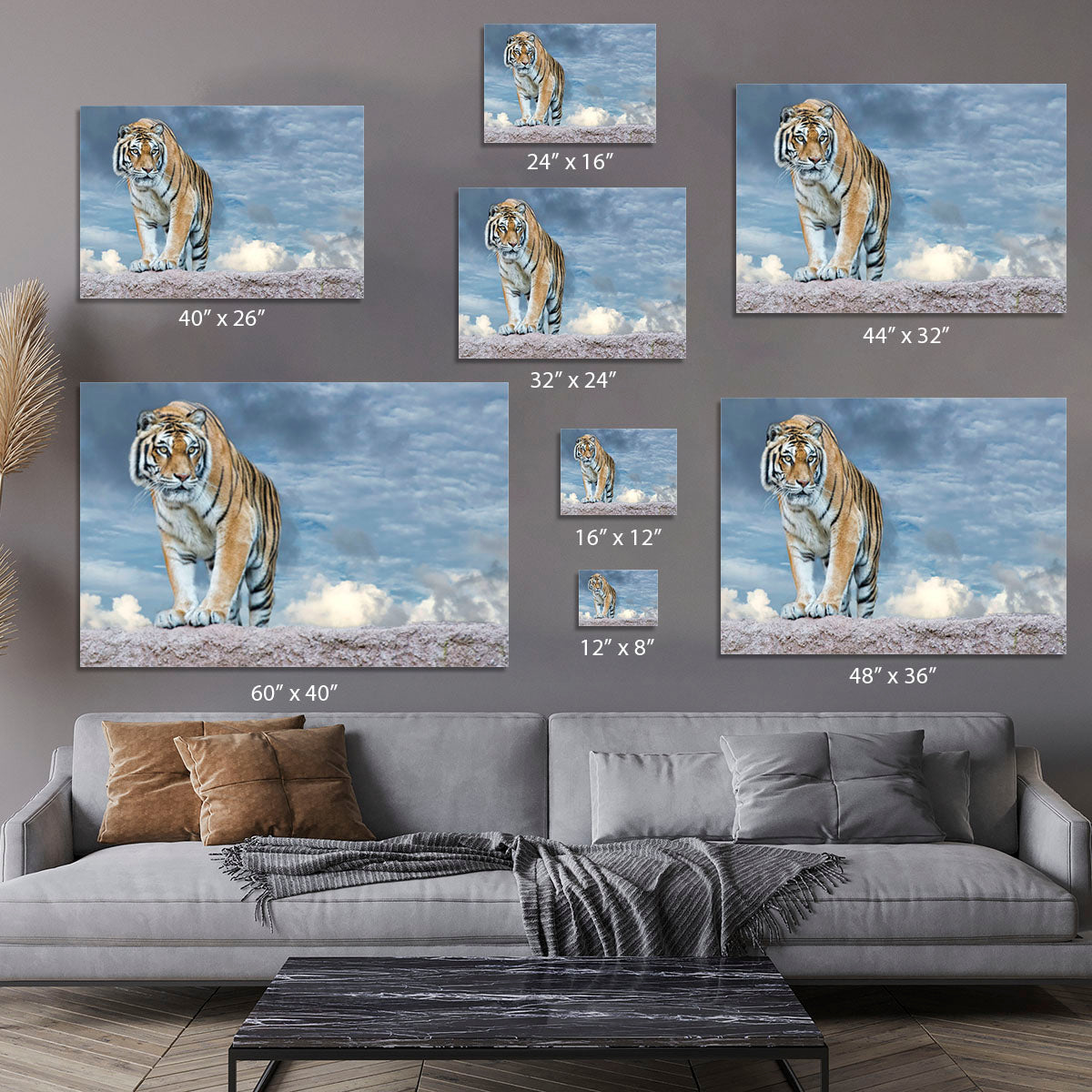 Siberian tiger ready to attack Canvas Print or Poster - Canvas Art Rocks - 7
