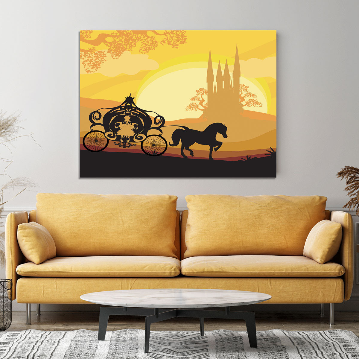 Silhouette of a horse carriage Canvas Print or Poster - Canvas Art Rocks - 4
